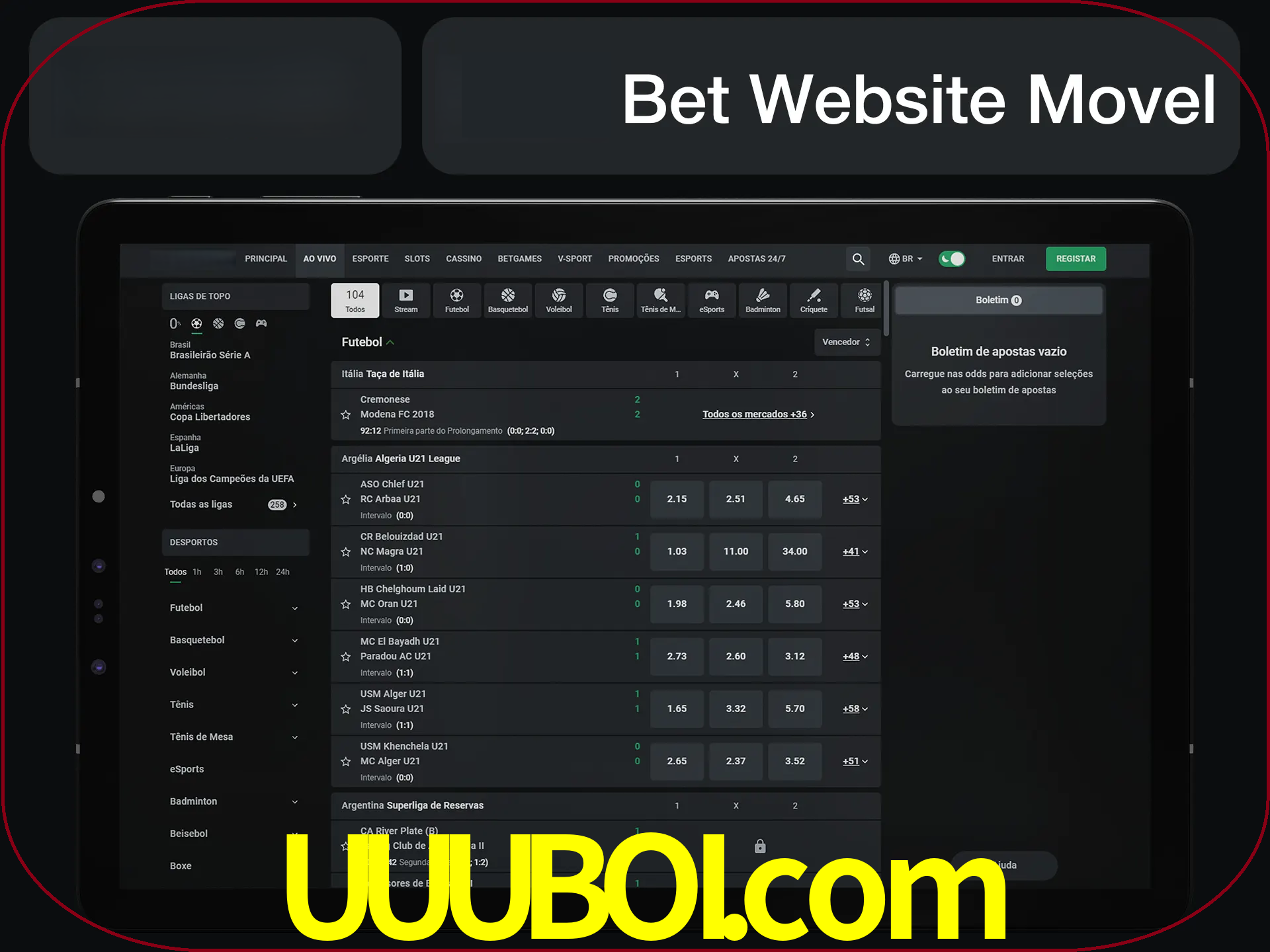 Use nosso website em qualquer dispositivo.