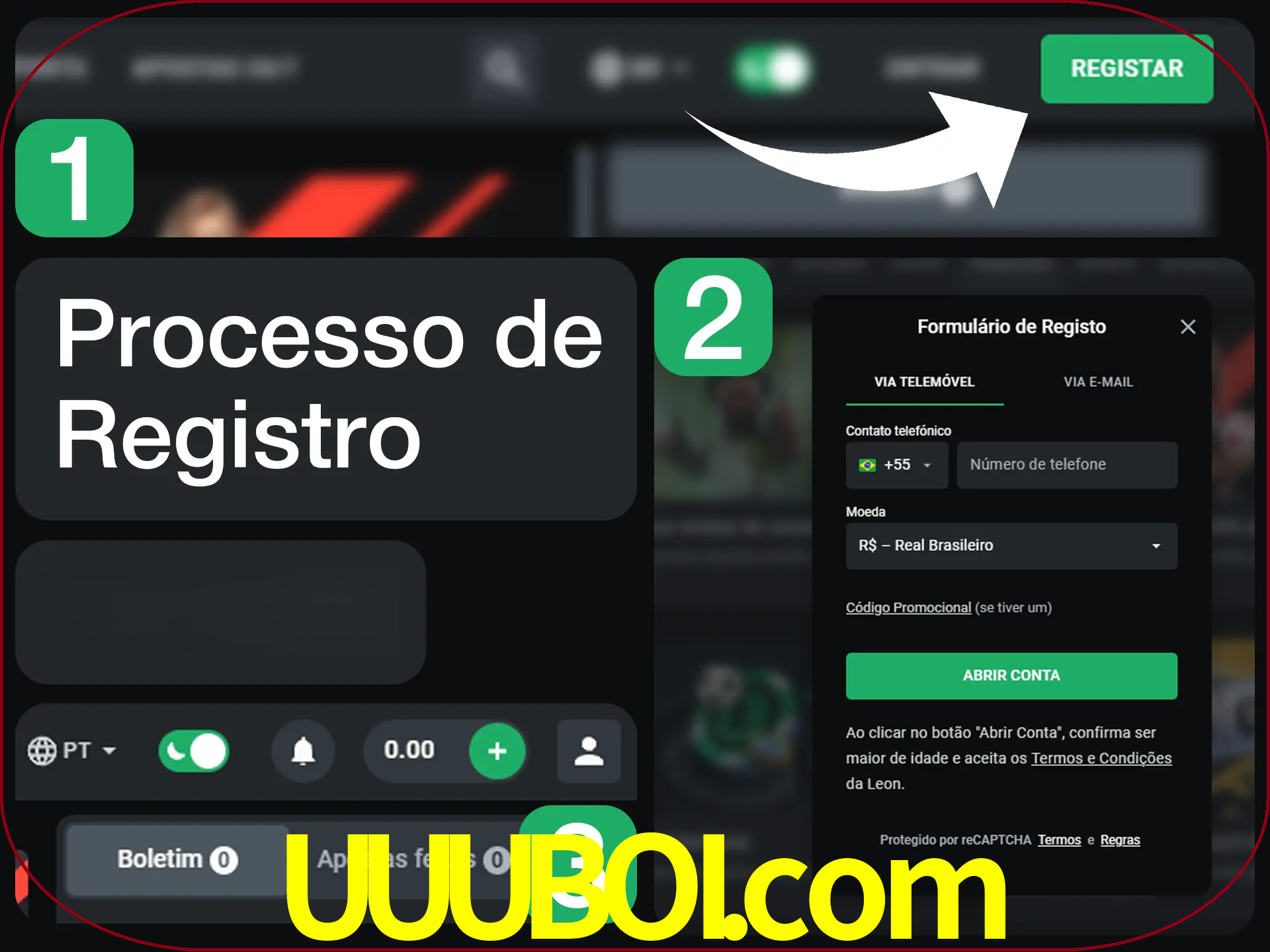 O processo de registro na LeonBet é simples.